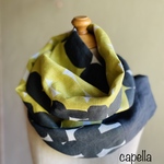 🌟capella🌟毎年人気！すぐに使える〜さらっとリネンのスヌード　秋まで使える♡ チャコールグレー×くすみ若草色