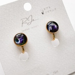 【SALE】フルイドアート イヤリング【パープル】
