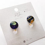 【SALE】フルイドアートイヤリング【ブルー】