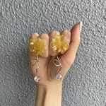 イエローフラワーピアス