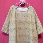 北欧お花模様 ゆったりワンピース mustard