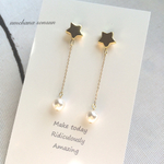 星”クリスタルPerl ピアス/ノンホールピアス