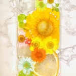 iPhoneケース､iPhoneカバー､押し花ケース､スマホケース､押しフルーツ､押し花､押し花カバー､スマホカバー､押しフルーツケース､押しフルーツカバー､Android ハートレモン､リング付き