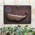 クジラのポストカード風オブジェ（ウォルナット）