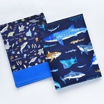 20×30   ランチョンマット  2枚組   海のいきもの  サメ  クジラ