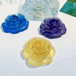 〈小さな薔薇型オルゴナイト〉黄色の薔薇　満開タイプ【天然石インテリア】水晶　占い付　スピリチュアルアイテム