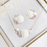 ダリアビジューネックレス&ピアス/イヤリング