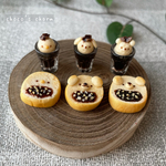 7/31(土)正午〜販売開始【ミニチュア】チョコトースト＆コーヒーフロートセット♪ ［ひよこ、いぬ、くま］［ピアスorイヤリングに加工可能］