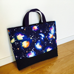 宇宙柄持ち手紺＊通園、絵本バック＊入園入学