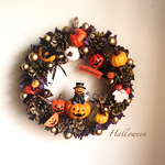 2021Halloween◇キラキラジャックオランタンリース