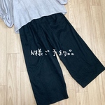 N様ご予約品 しわしわコットンのワイドパンツ（ブラック）
