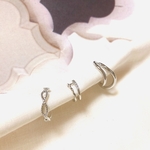 ꫛꫀꪝ✧‧˚クールsilverイヤーカフ3点セット／おうち時間や贈り物などに 
