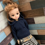 リカちゃん　服　パーカー　ネイビー