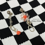 クリア×シルバー　アシンメトリーピアス