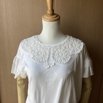 オーガニックリネンのピコットいっぱいの付け襟