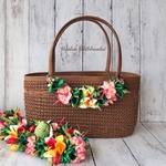 サマーハイビスカス バッグチャーム❷　ハワイアンリボンレイ 