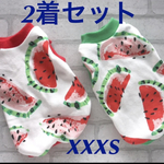 完成品セール！犬服　2着セット xxxsサイズ　スイカ　タンクトップ　ハンドメイド