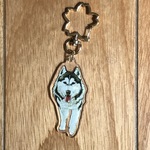 ブラウンアイ　B&W　ハスキー　アクリルキーホルダー　両面印刷