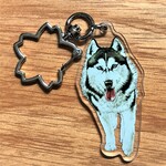 ブルーアイ　B&W　ハスキー　アクリルキーホルダー　両面印刷