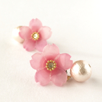 混ざり桜のピアス《ピンク系》