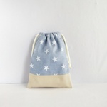 20×15  巾着　コップ袋   ヴィンテージ風　星柄