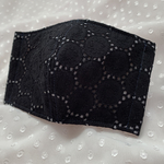 新色☆夏用マスク☆サークルレース☆選べる裏地☆上品な黒