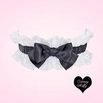 Cat Garter♥　メイド　リボン　リングガーター　キャットガーター　（ダブルレース）　黒白