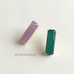 長方形のビジューピアス／イヤリング
