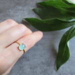 【一点もの】稀少「バイカラートルマリン」8mm×6mmカボションリング