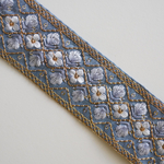 ⚠️訳あり‼️ 【70㎝カット済み】シルク刺繍リボン　【ブルーグレー】