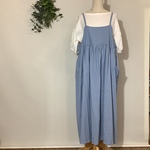 ハーフリネンのキャミワンピ(水色）