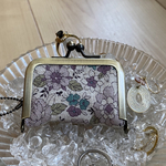 yasu524113様専用　yuwa パープル　花柄   アクセサリーケース携帯用　ジュエリーケース
