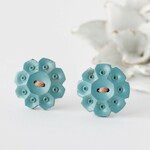 ヴェネツィアブルー*【vintage button】ピアス/イヤリング