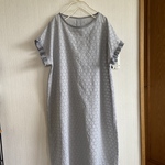 コットンローン刺繍のフレンチスリーブワンピ