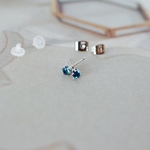 3mm ロンドンブルートパーズピアス(アレルギー対応)サージカルステンレス