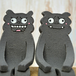 こしかけくん 陶人形 シーサーセット　黒