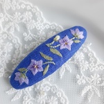 (7㎝)大人可愛い 桔梗 刺繍パッチンピン