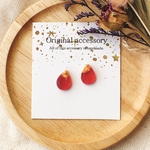 再3✨*1055. ドロップレッドゴールド　ピアス/イヤリング　ボディピアス対応♪