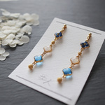 Flower lineピアス・イヤリング（青）