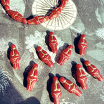 【2コセット】JIRI＊IVANA#czech beads#チェコビーズgoddess 25✖️10㎜ red /bronze