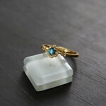 ネオンブルーアパタイト　クレマチトCZリング　SILVER925　YG