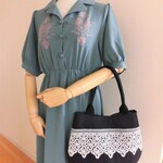 ＊K様オーダー品＊ネイビー＆レースのショルダーバッグ