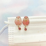 マスククリップ♡アキクサインコ　キラキラ揺れるチャーム付き