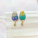 マスククリップ♡セキセイインコ　キラキラ揺れるチャーム付き
