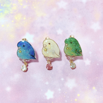 マスククリップ♡サザナミインコ　キラキラ揺れるチャーム付き