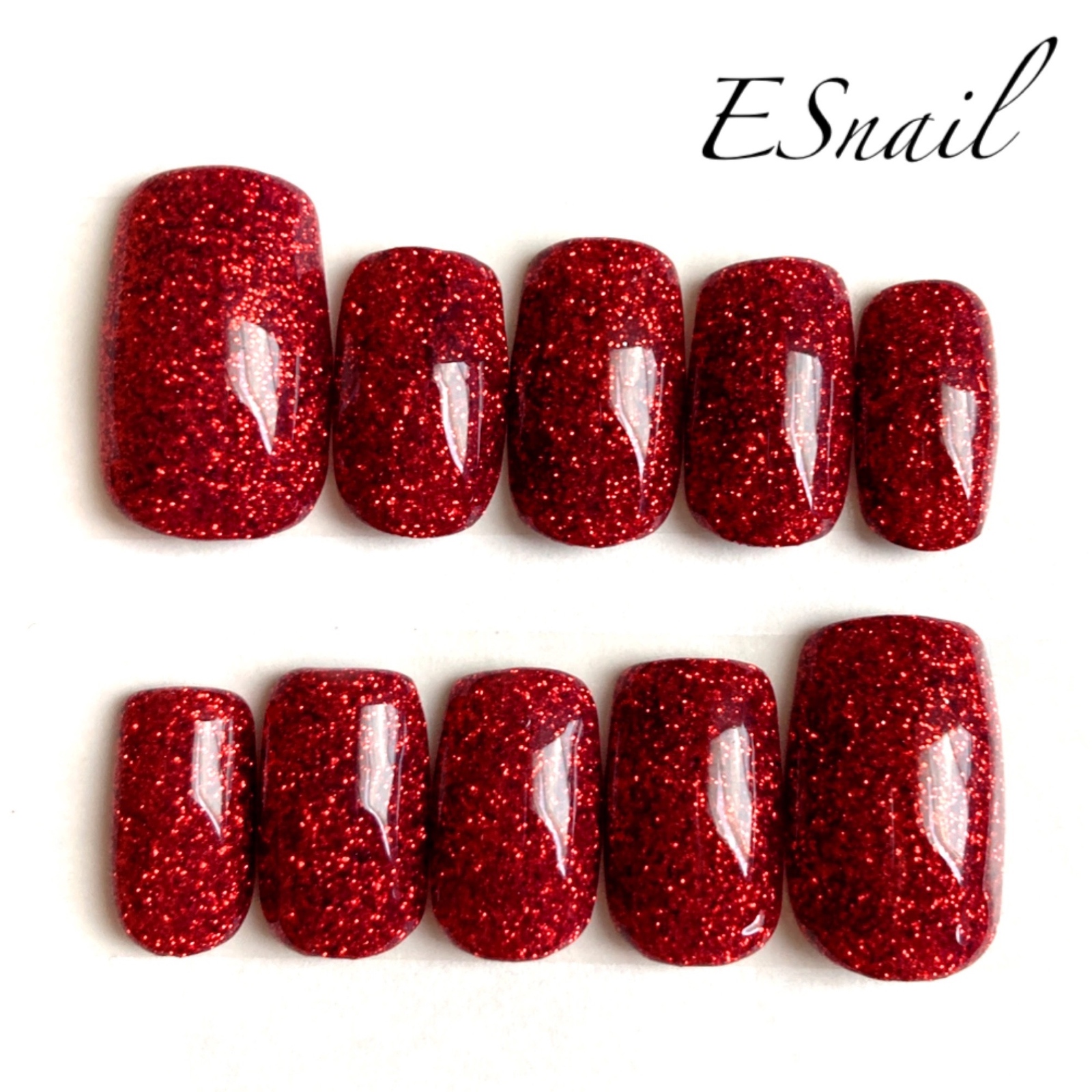 ジェルネイルチップ 赤ラメネイル Esnail 発送まで7日以上 Minne 国内最大級のハンドメイド 手作り通販サイト