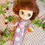 ♡浴衣(紫菊×ピンク)♡ブライス、リカちゃんサイズ