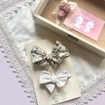 ボリュームリボン❤︎重ね着けセット【チャイブ あずきミルク】ヘアバンドへの変更可能❤︎ベビーちゃんにもおすすめ❤︎
