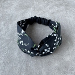 【sale】すずらん柄（ブラック）　コットン　ヘアバンド