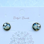 かすみ草とスワロフスキーの小粒ピアス(サージカルステンレス)